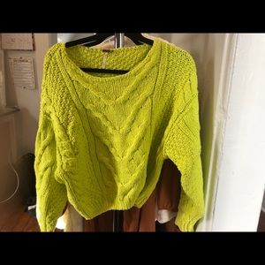 Free People Green Knit Sweater Size S